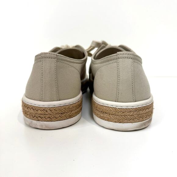 PRADA Gabardine Espadrille Platform Canvas Beige Sneaker 10 Low Top Natural Shoe main image 4